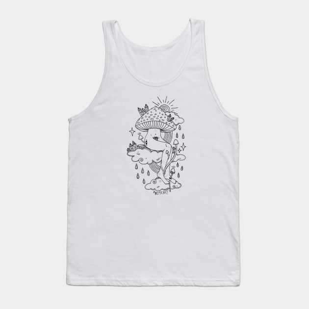 Mushroom Girl Tank Top by Kozmic Art